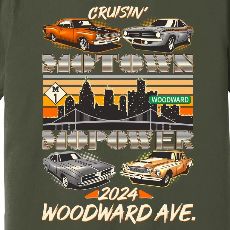 Woodward Ave Cruise Motown Mopower 2024 Premium T-Shirt