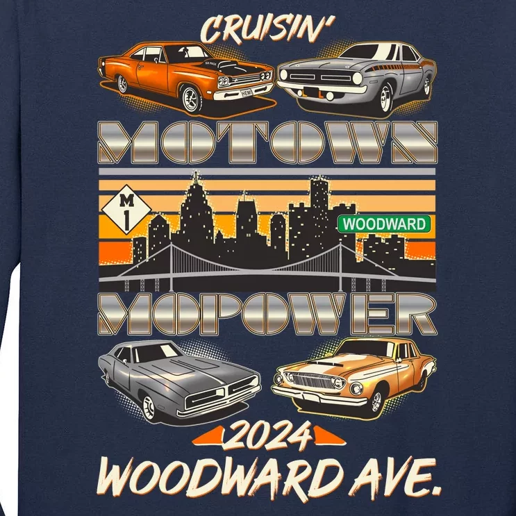 Woodward Ave Cruise Motown Mopower 2024 Tall Long Sleeve T-Shirt