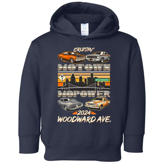 Woodward Ave Cruise Motown Mopower 2024 Toddler Hoodie