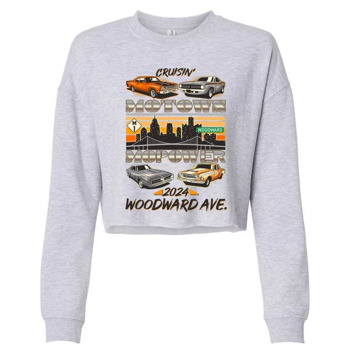 Woodward Ave Cruise Motown Mopower 2024 Cropped Pullover Crew