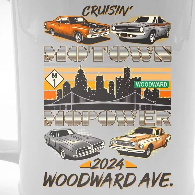 Woodward Ave Cruise Motown Mopower 2024 Front & Back Beer Stein