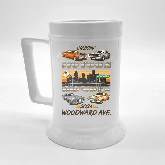 Woodward Ave Cruise Motown Mopower 2024 Front & Back Beer Stein