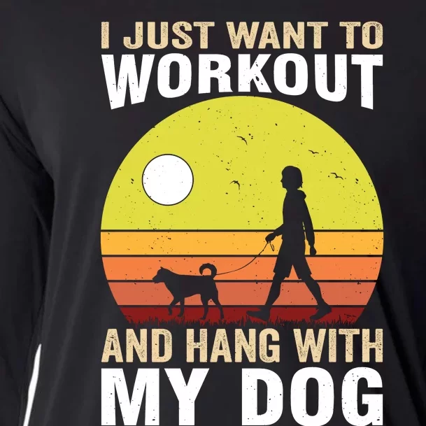 Workout And Dog Lover Cooling Performance Long Sleeve Crew