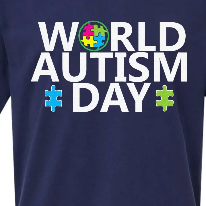 World Autism Day April 2nd Autistic Awareness Puzzle Sueded Cloud Jersey T-Shirt