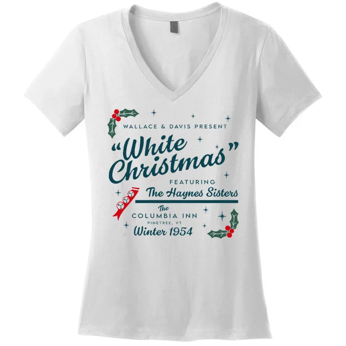 Wallace And Davis Present White Christmas Featuring Christmas Women's V-Neck T-Shirt