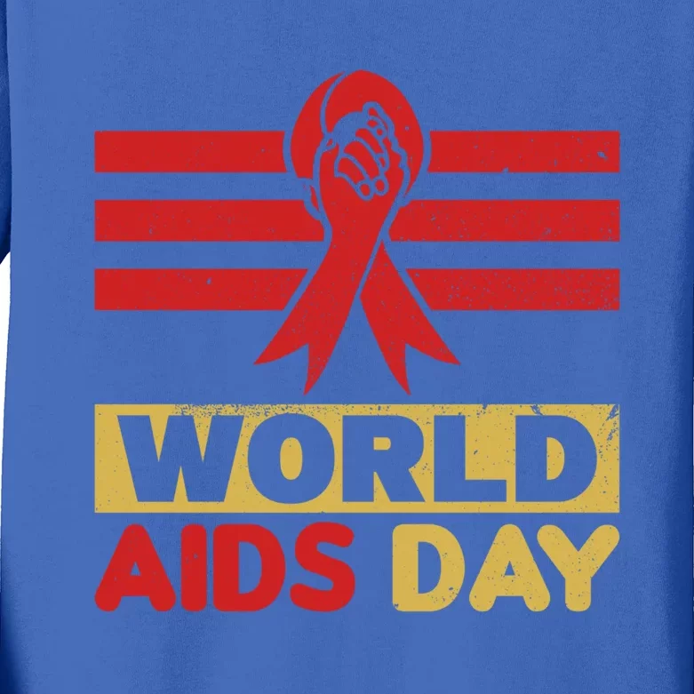 World Aids Day Support Awareness Fight Together Gift Kids Long Sleeve Shirt