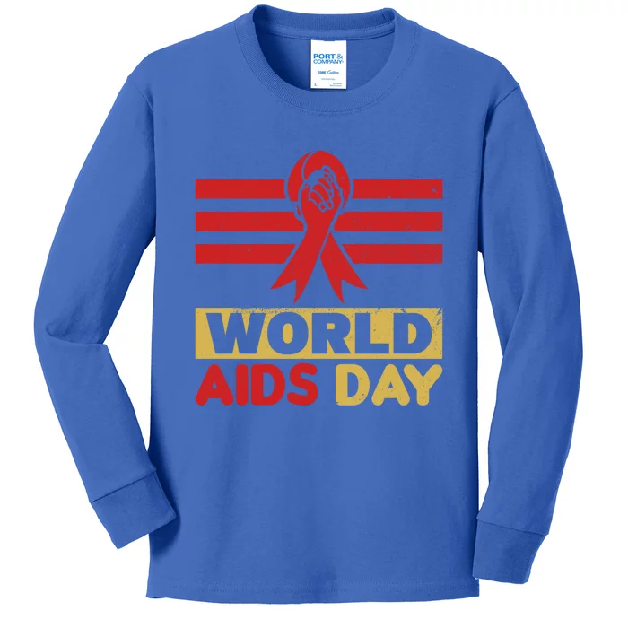 World Aids Day Support Awareness Fight Together Gift Kids Long Sleeve Shirt