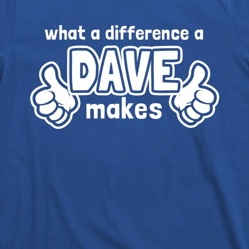 What A Difference A Dave Makes Gift Funny Saying David Gift T-Shirt