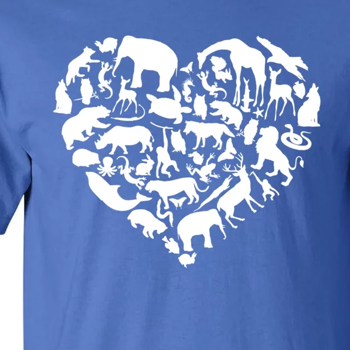 World Animals Day Love Heart Graphic Icon Planet Earth Day Funny Gift Tall T-Shirt