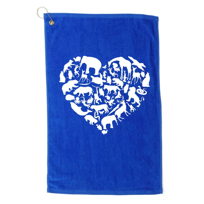 World Animals Day Love Heart Graphic Icon Planet Earth Day Funny Gift Platinum Collection Golf Towel