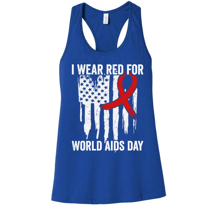 World Aids Day Hope Hiv Red Ribbon Aids Awareness Matching Cool Gift Women's Racerback Tank