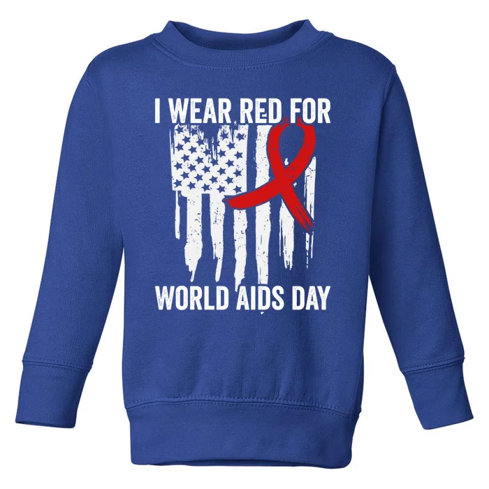 World Aids Day Hope Hiv Red Ribbon Aids Awareness Matching Cool Gift Toddler Sweatshirt