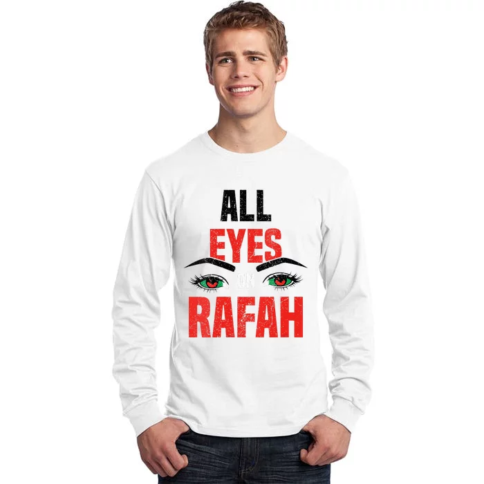 Women All Eyez On Rafah Distressed Eye Tall Long Sleeve T-Shirt