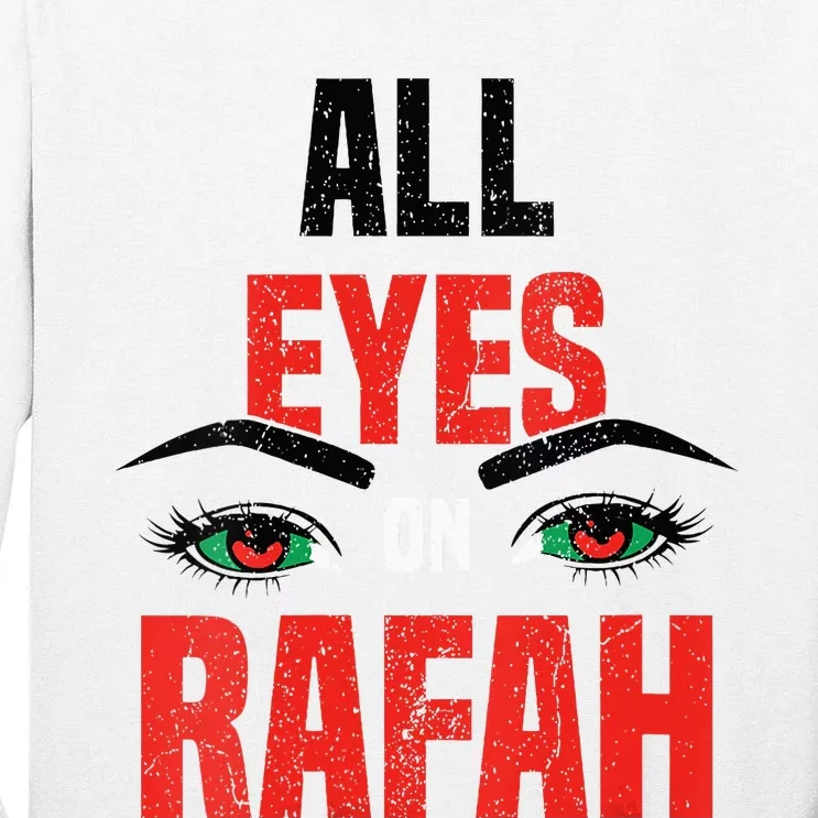 Women All Eyez On Rafah Distressed Eye Tall Long Sleeve T-Shirt