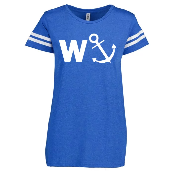 W Anchor Funny Pub Joke Enza Ladies Jersey Football T-Shirt