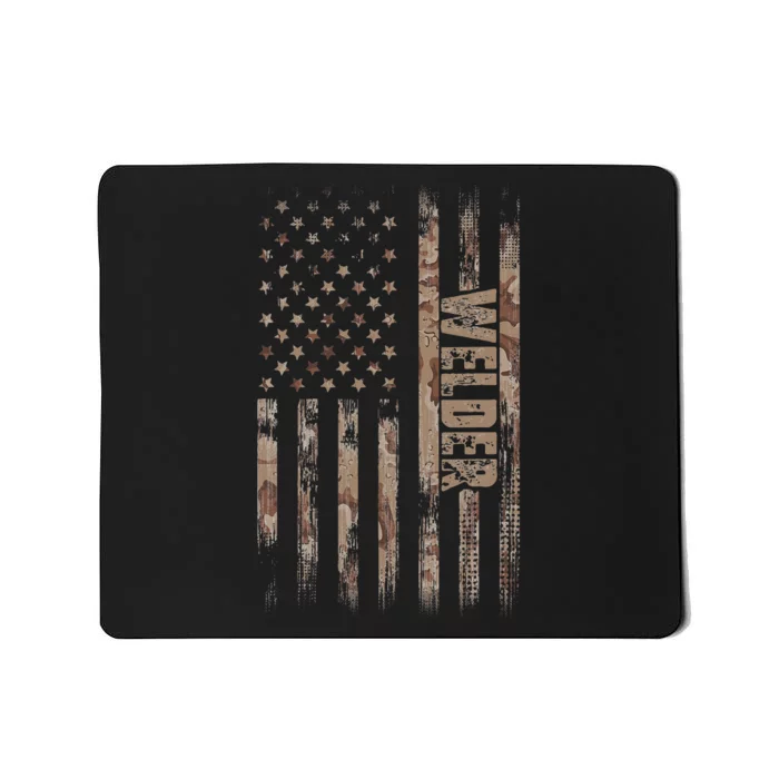 Welder American Flag Gift Welding Mousepad