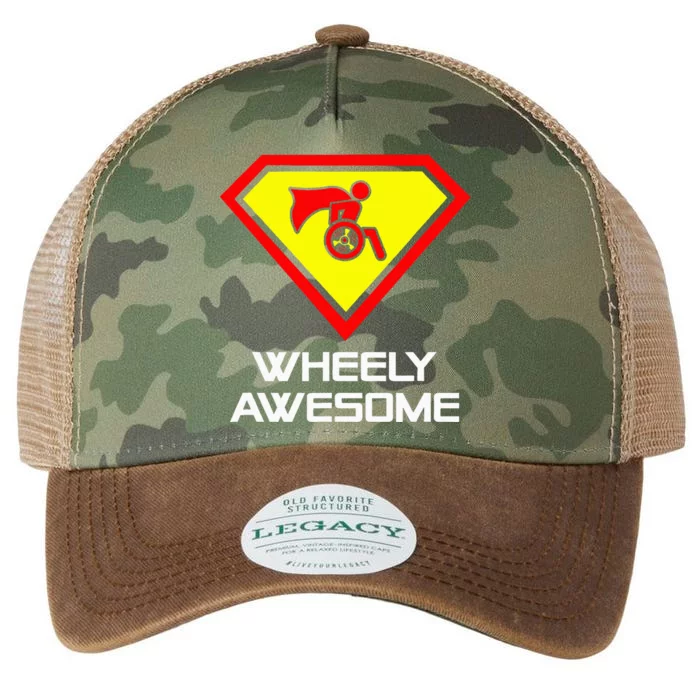 Wheely Awesome Funny Super Disabled Handicapped Wheelchair Legacy Tie Dye Trucker Hat