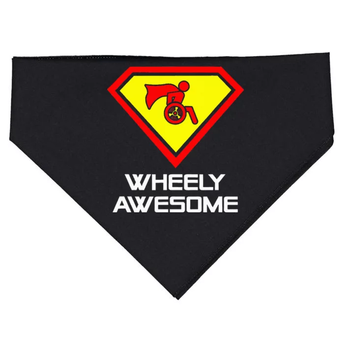 Wheely Awesome Funny Super Disabled Handicapped Wheelchair USA-Made Doggie Bandana