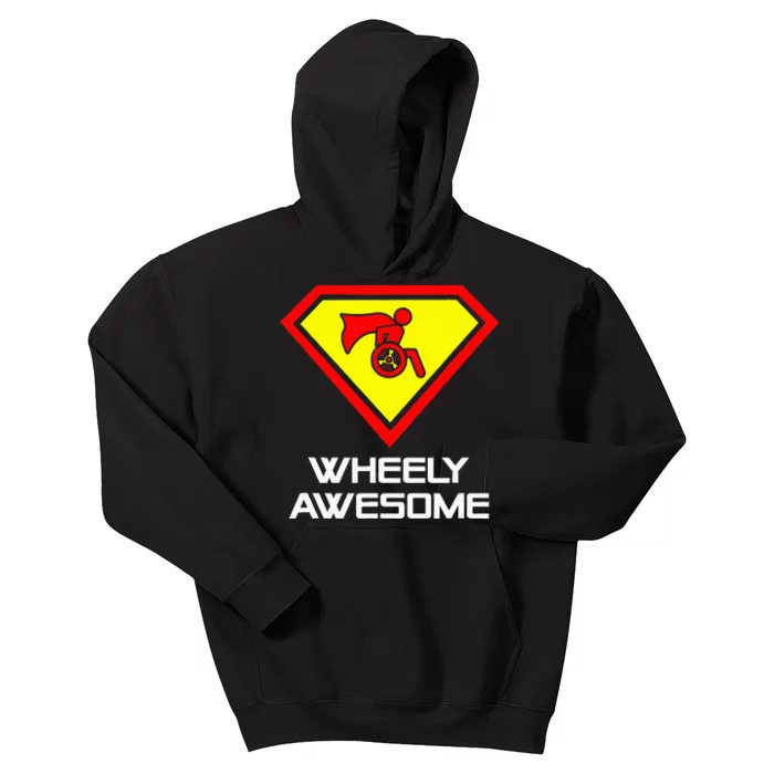 Wheely Awesome Funny Super Disabled Handicapped Wheelchair Kids Hoodie