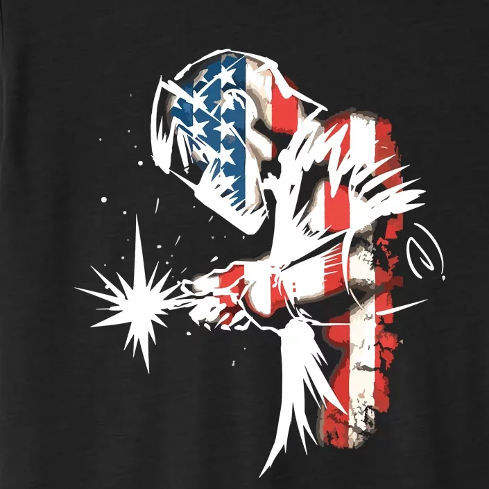 Welder American Flag USA Patriotic Welder ChromaSoft Performance T-Shirt