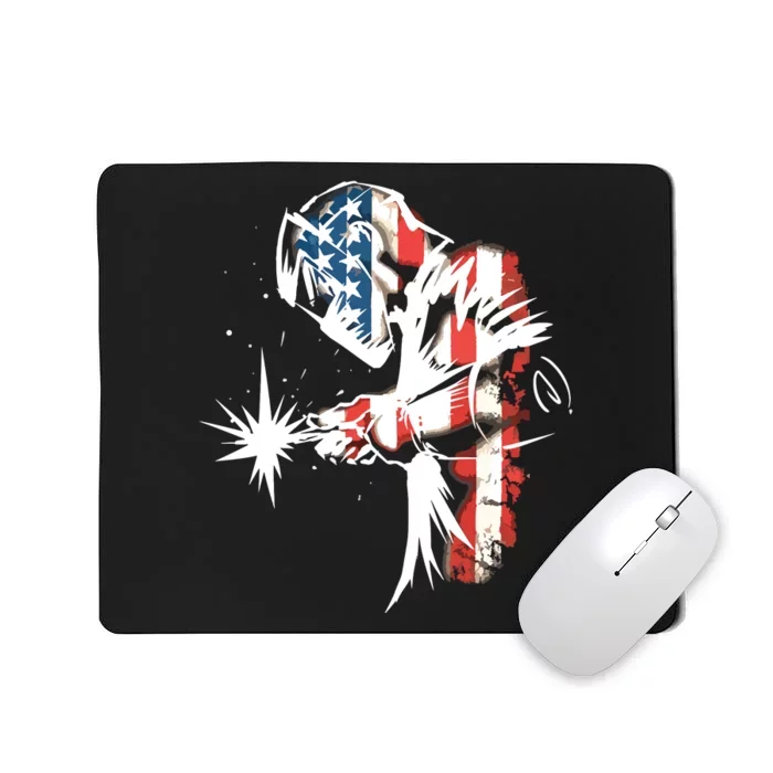 Welder American Flag USA Patriotic Welder Mousepad