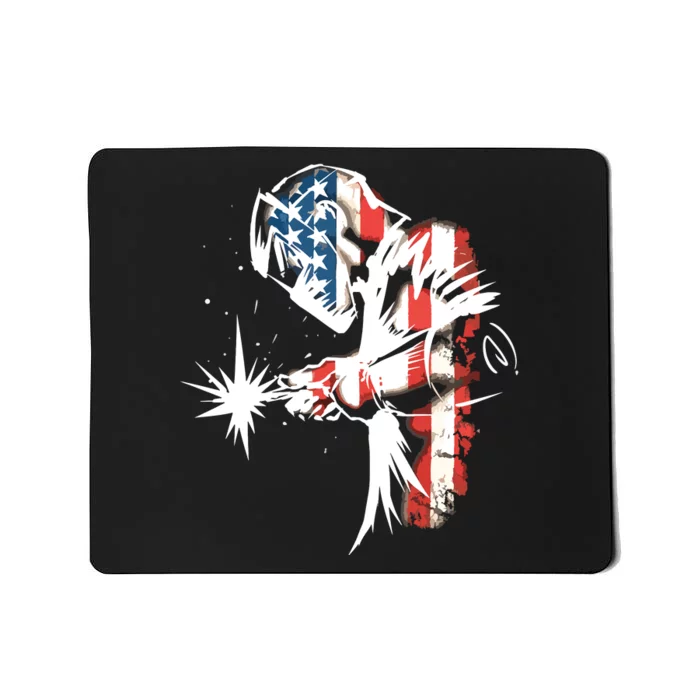 Welder American Flag USA Patriotic Welder Mousepad