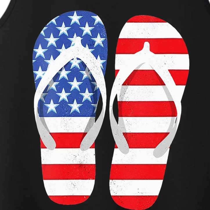 Womens American Flag Flip Flops Comfortable Slippers Flip Flops Performance Tank