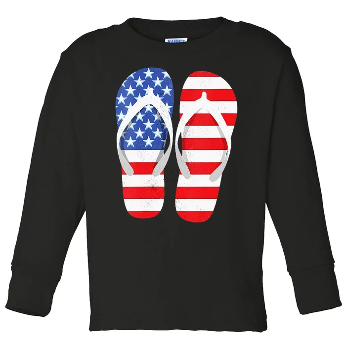 Womens American Flag Flip Flops Comfortable Slippers Flip Flops Toddler Long Sleeve Shirt