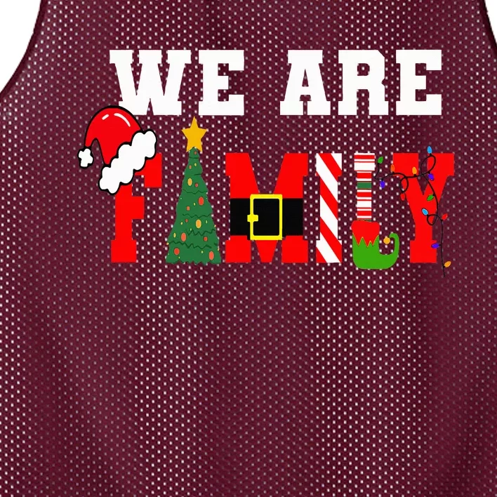 We Are Family Christmas Pajamas Funny Matching Xmas 2024 Mesh Reversible Basketball Jersey Tank