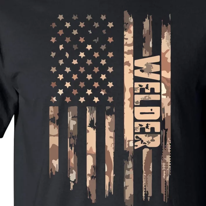 Welder American Flag Gift Welding Tall T-Shirt