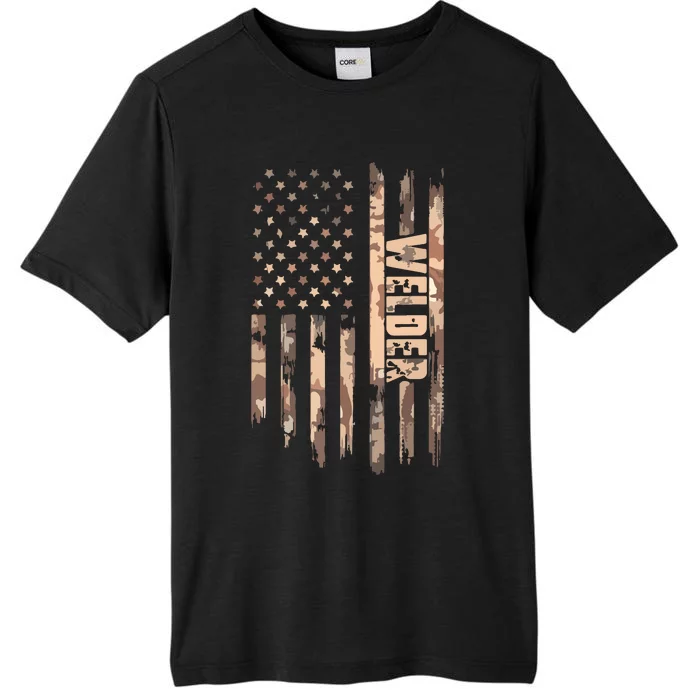 Welder American Flag Gift Welding ChromaSoft Performance T-Shirt