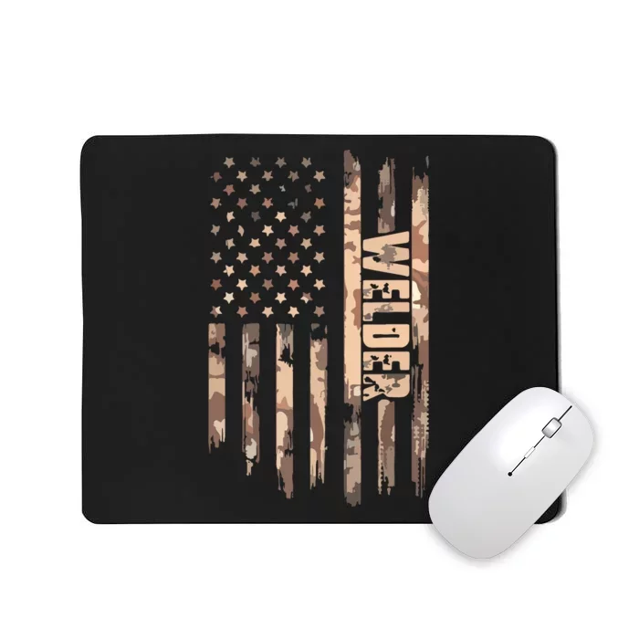 Welder American Flag Gift Welding Mousepad