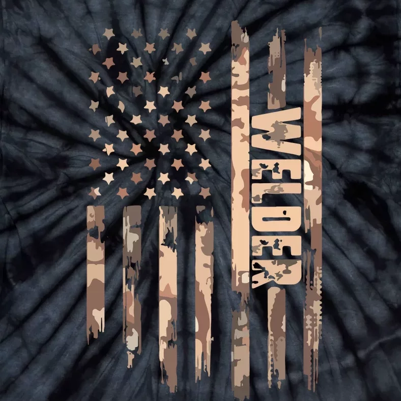 Welder American Flag Gift Welding Tie-Dye T-Shirt