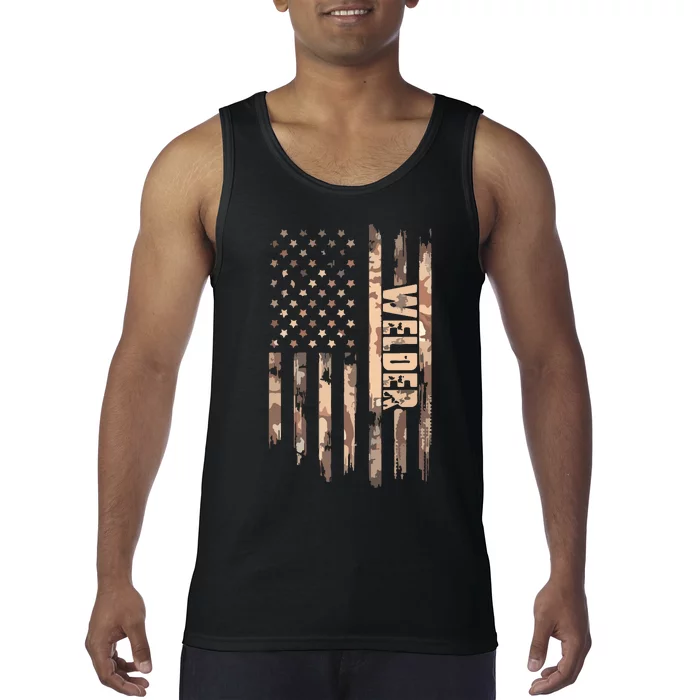 Welder American Flag Gift Welding Tank Top