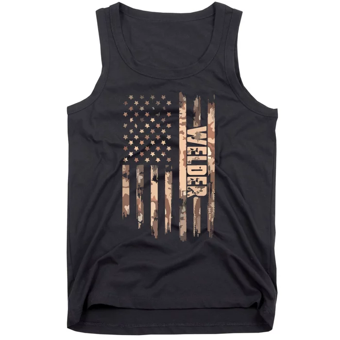 Welder American Flag Gift Welding Tank Top