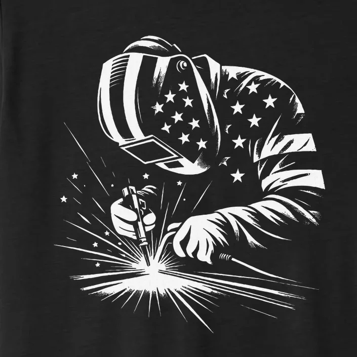 Welder American Flag Usa Patriotic Welding Welder ChromaSoft Performance T-Shirt