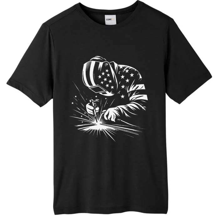 Welder American Flag Usa Patriotic Welding Welder ChromaSoft Performance T-Shirt