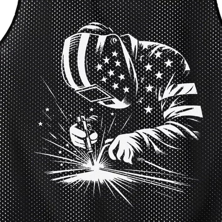 Welder American Flag Usa Patriotic Welding Welder Mesh Reversible Basketball Jersey Tank