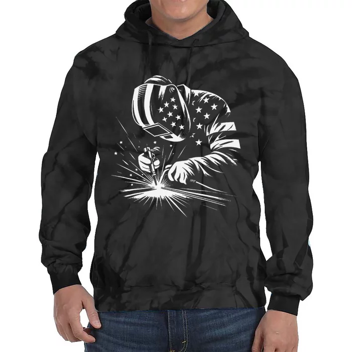 Welder American Flag Usa Patriotic Welding Welder Tie Dye Hoodie