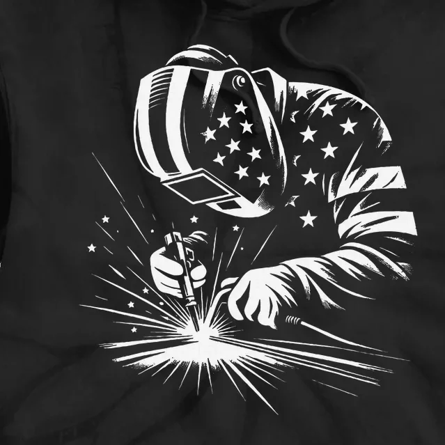 Welder American Flag Usa Patriotic Welding Welder Tie Dye Hoodie