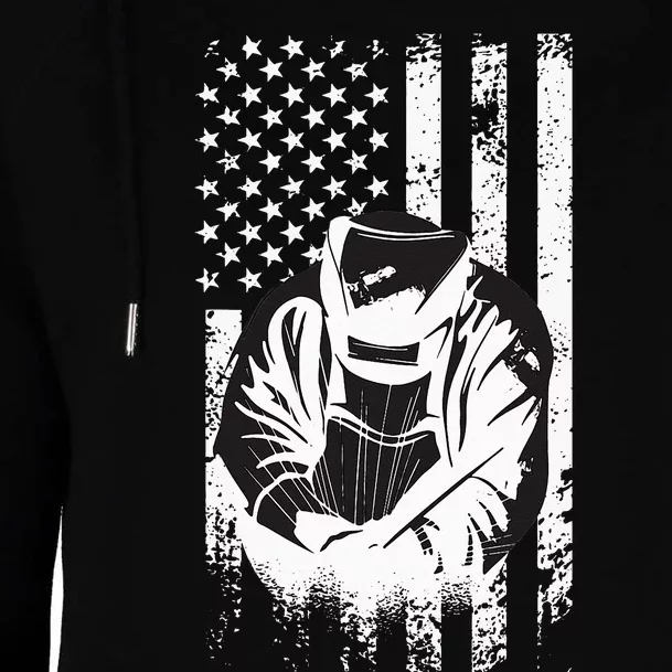 Welder american flag welding and welder motif Womens Funnel Neck Pullover Hood