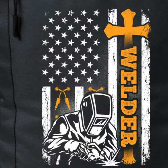 Welder American Flag Welding Technical Dad Fathers Day Papa Gift Daily Commute Backpack