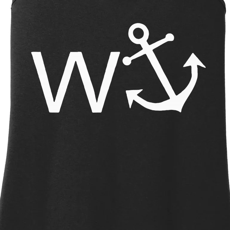 W Anchor Funny Wanker Jerk Funny Slang Ladies Essential Tank