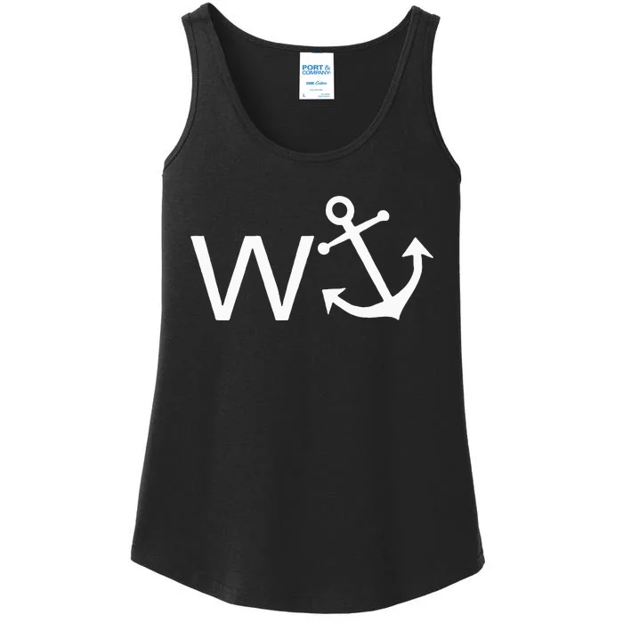 W Anchor Funny Wanker Jerk Funny Slang Ladies Essential Tank