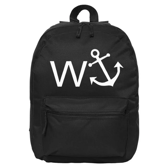 W Anchor Funny Wanker Jerk Funny Slang 16 in Basic Backpack