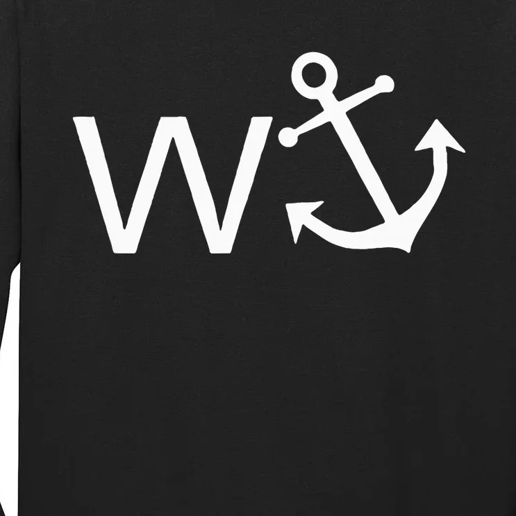 W Anchor Funny Wanker Jerk Funny Slang Tall Long Sleeve T-Shirt