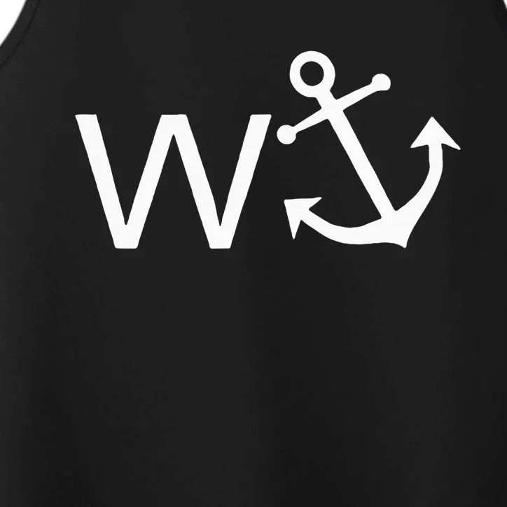 W Anchor Funny Wanker Jerk Funny Slang Performance Tank