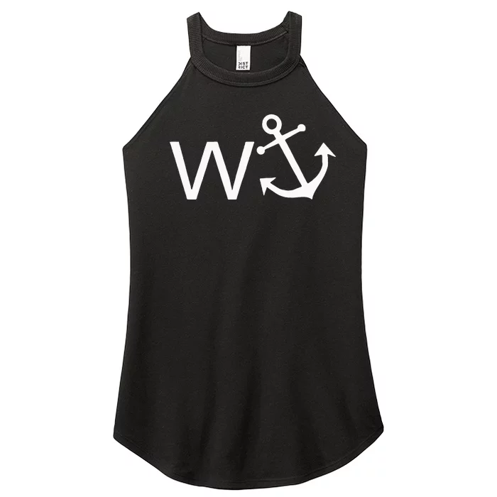 W Anchor Funny Wanker Jerk Funny Slang Women’s Perfect Tri Rocker Tank