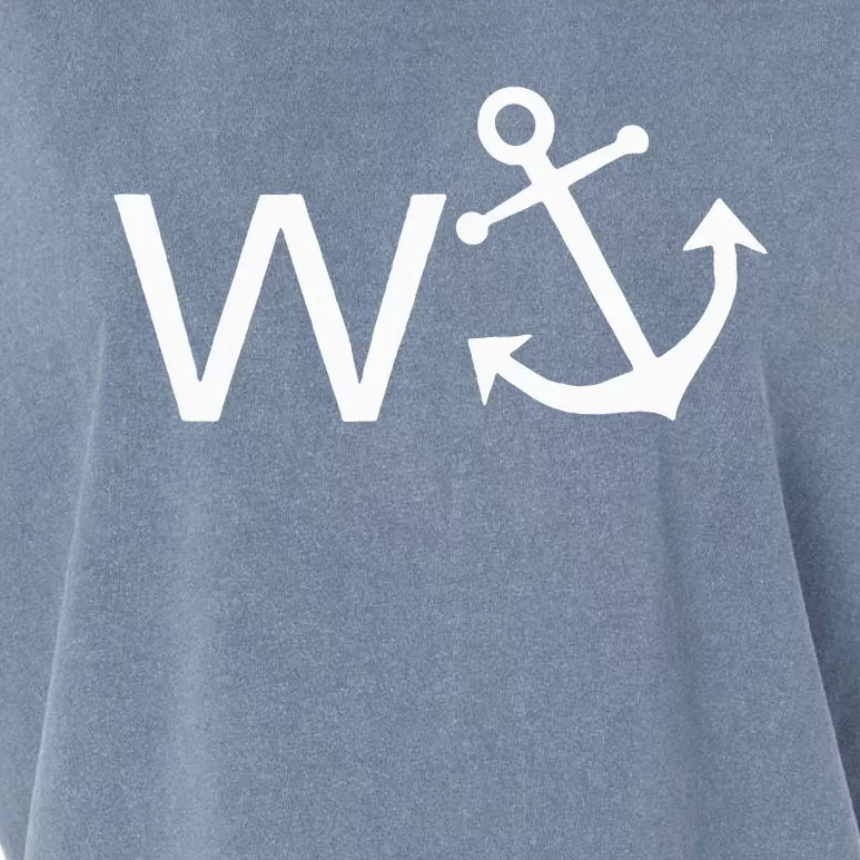 W Anchor Funny Wanker Jerk Funny Slang Garment-Dyed Women's Muscle Tee