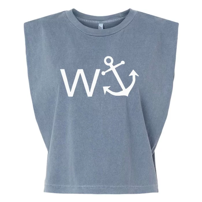 W Anchor Funny Wanker Jerk Funny Slang Garment-Dyed Women's Muscle Tee